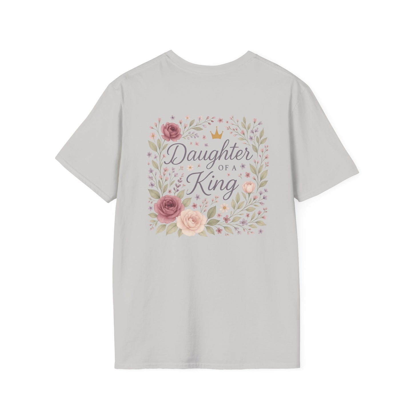 Daughter of a King Floral T-Shirt | Unisex Softstyle Tee for Empowerment and Faith
